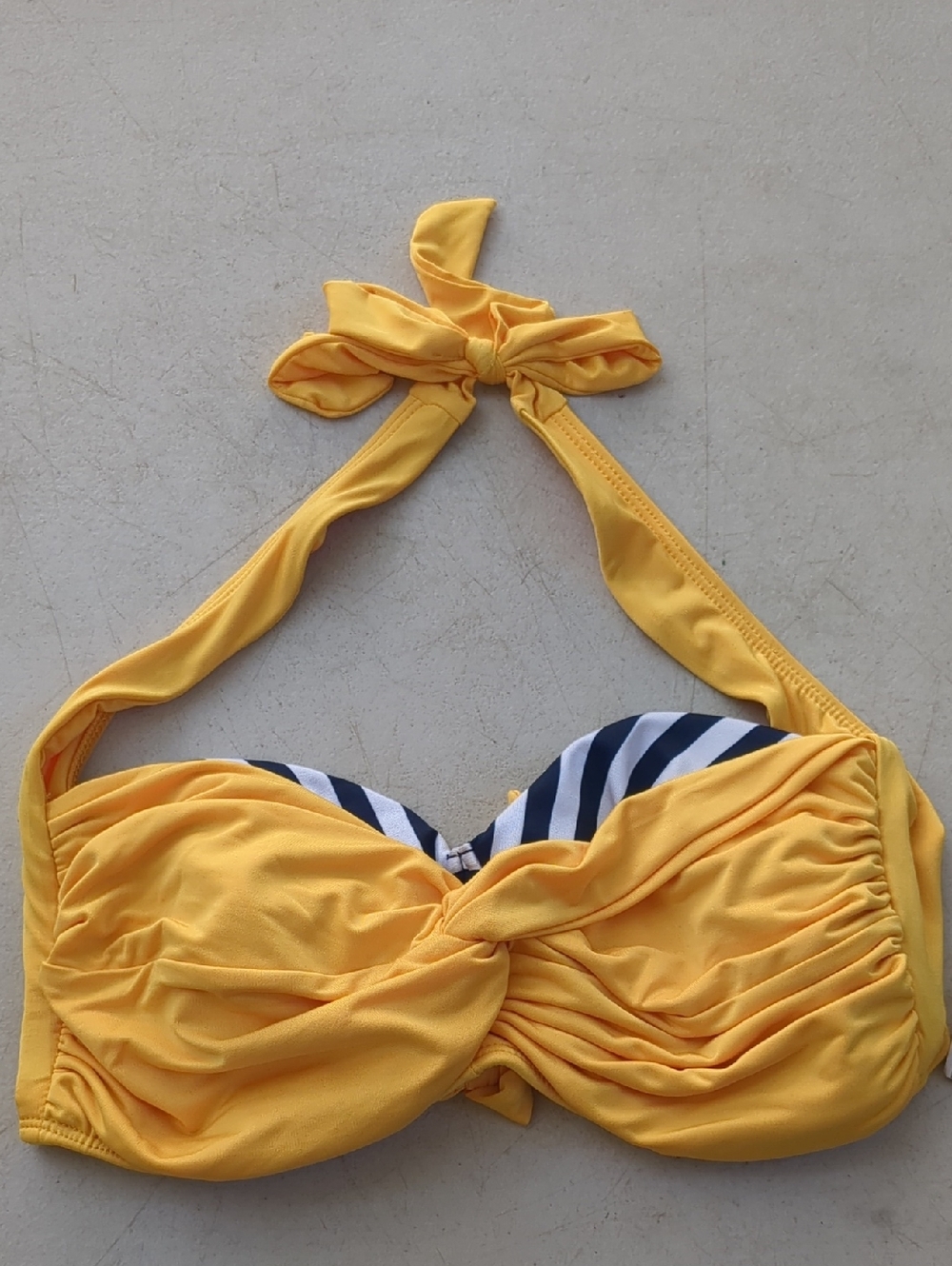 Nicolita Yellow Twist Bandeau Halter Bikini Top
